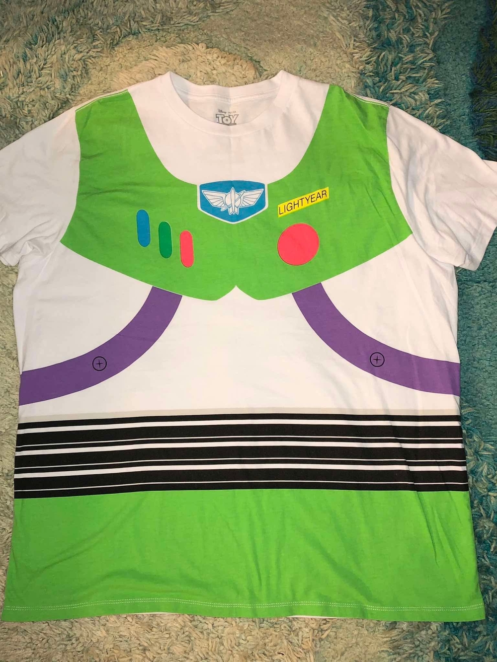 Disney Buzz Lightyear Costume-Style Tee - White, Green & Purple